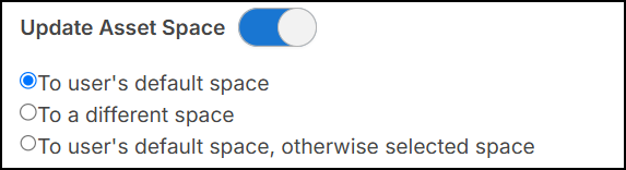 Update Asset Space options.